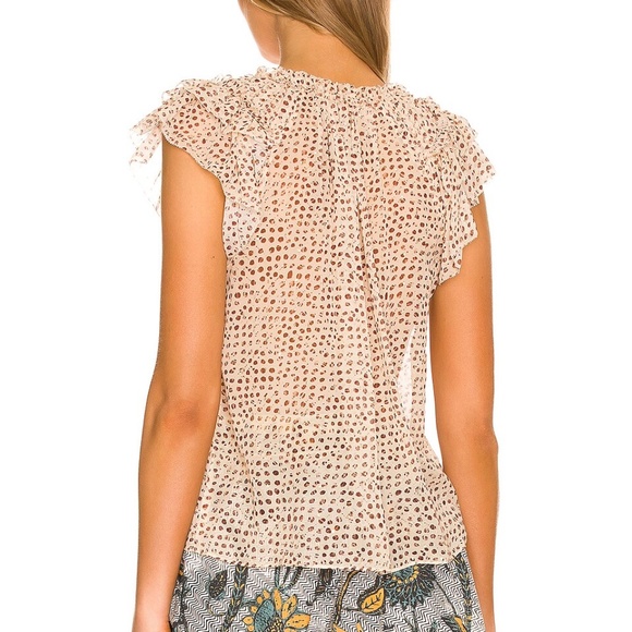 Ulla Johnson Marilyn Leopard Ikat Print Silk Top Size 4 - Picture 4 of 13